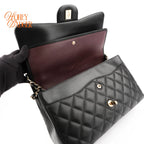 Chanel Classic Flap Jumbo Leather Black Gold Hardware Rank A