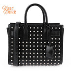 Saint Laurent Sac de Jour Nano Studded Black Leather 2Way Bag M1763 Rank A