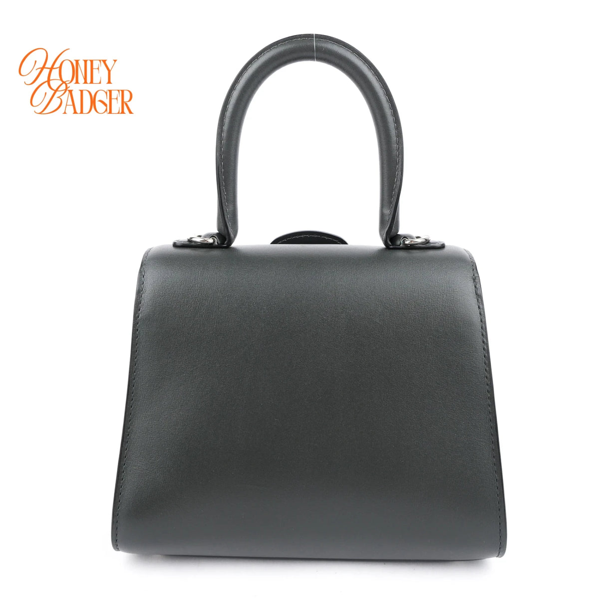 Delvaux Brillant Mini Box Calf Bicolor Grey Palladium Hardware Rank A
