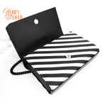 Saint Laurent Kate Small Striped Fabric Black/White Rank A