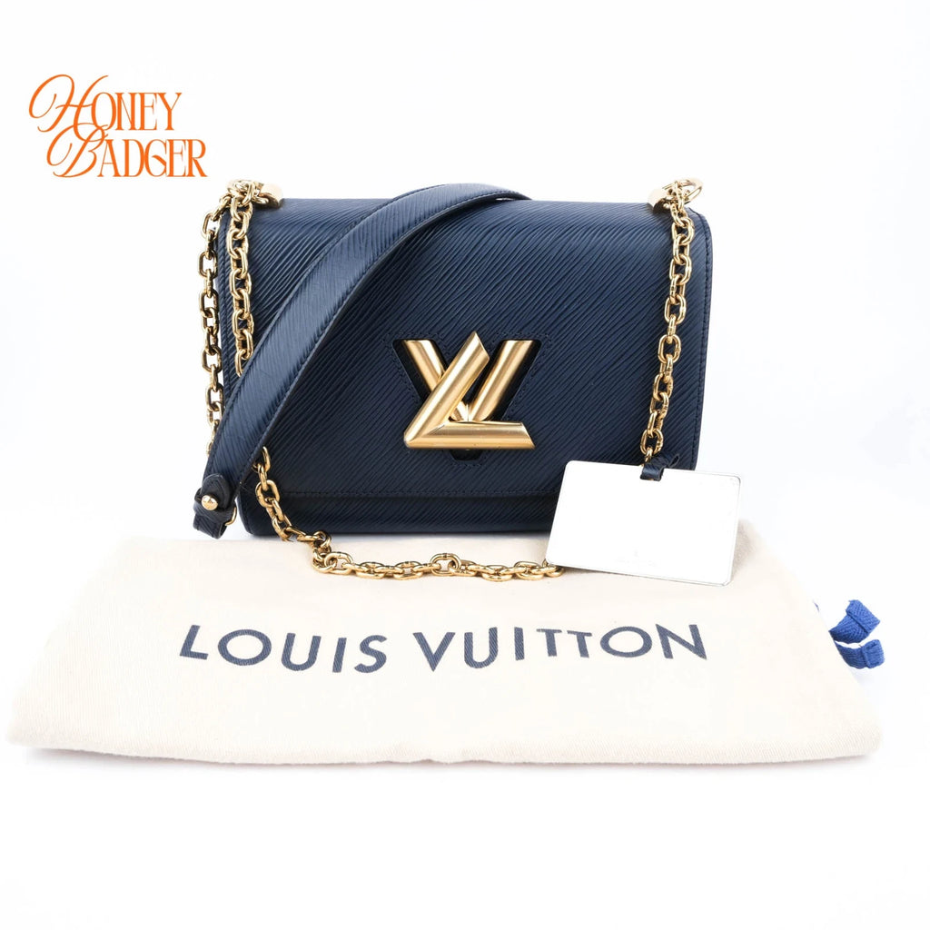 Louis Vuitton Twist MM Epi Leather Navy Gold Hardware Rank A