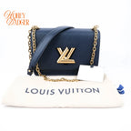 Louis Vuitton Twist MM Epi Leather Navy Gold Hardware Rank A