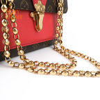 Louis Vuitton Victoire Monogram Cerise Red Chain Shoulder Bag Rank A