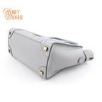 Celine Luggage Micro Drummed Calfskin Blue Grey Gold Hardware Rank A