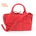 Bottega Veneta Arco Tote Mini Intrecciato Leather Red 2WAY Bag