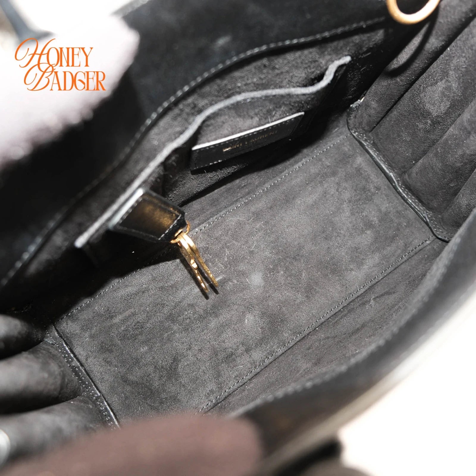 Saint Laurent Sac de Jour Nano Smooth Calfskin Black Bronze Hardware Rank A