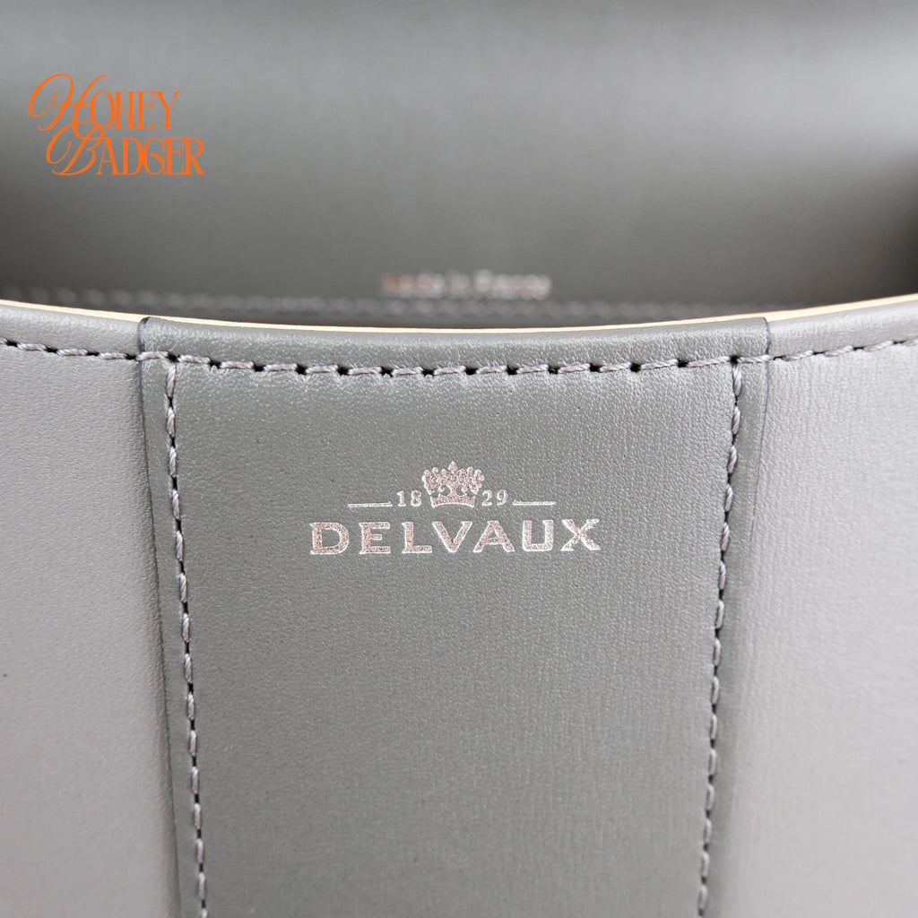 Delvaux Brillant Mini Box Calf Bicolor Grey Palladium Hardware Rank A