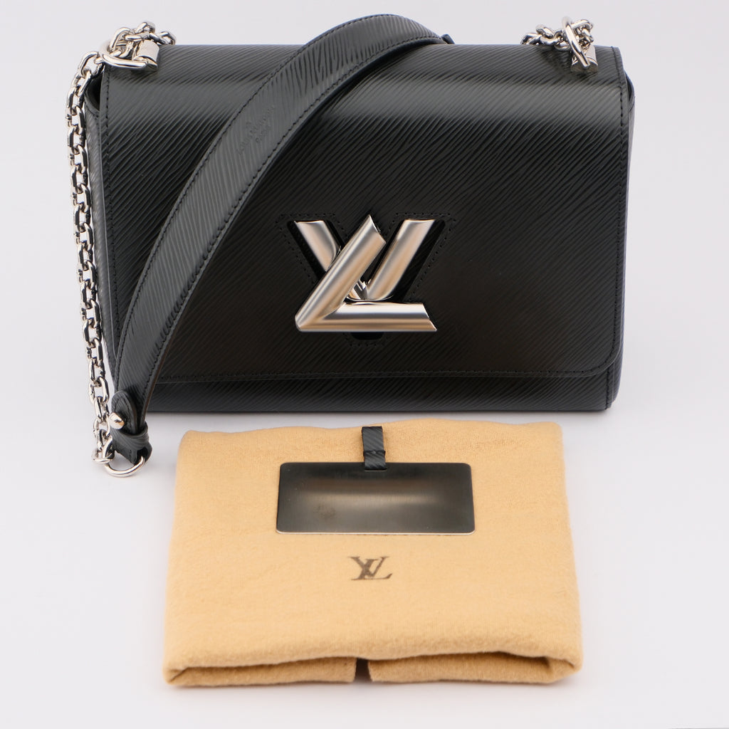 Louis Vuitton Twist MM M50282 Epi Leather Black Silver Hardware Shoulder Bag