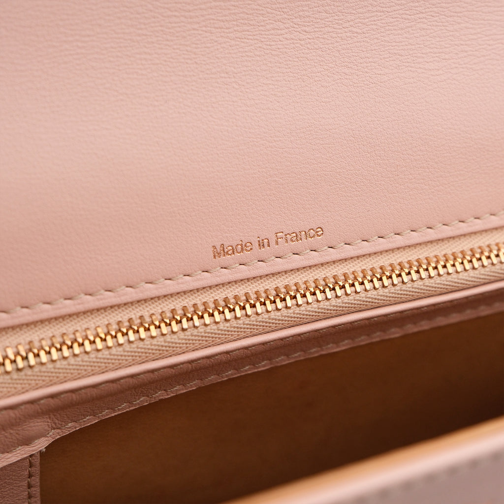 Delvaux Tempete MM Leather 2 Way Handbag Pink Mirror Included