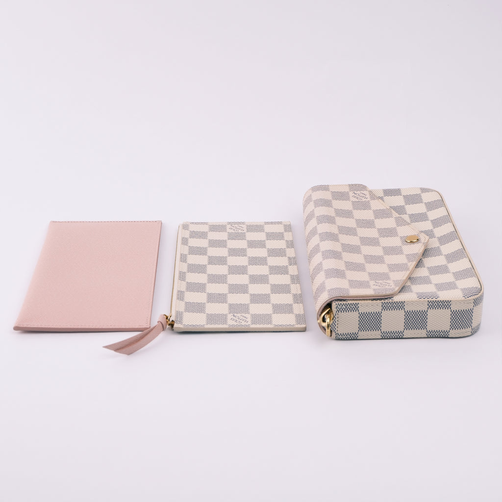 Louis Vuitton Pochette Felicie Damier Azur White Canvas Shoulder Bag - RFID Chip N40491