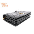 Saint Laurent Becky Matelassé Leather Shoulder Bag Black Gold Hardware Rank A