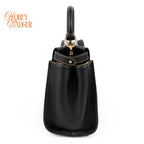 Fendi Peekaboo Iconic Mini Leather Black/Yellow Stitch Rank A