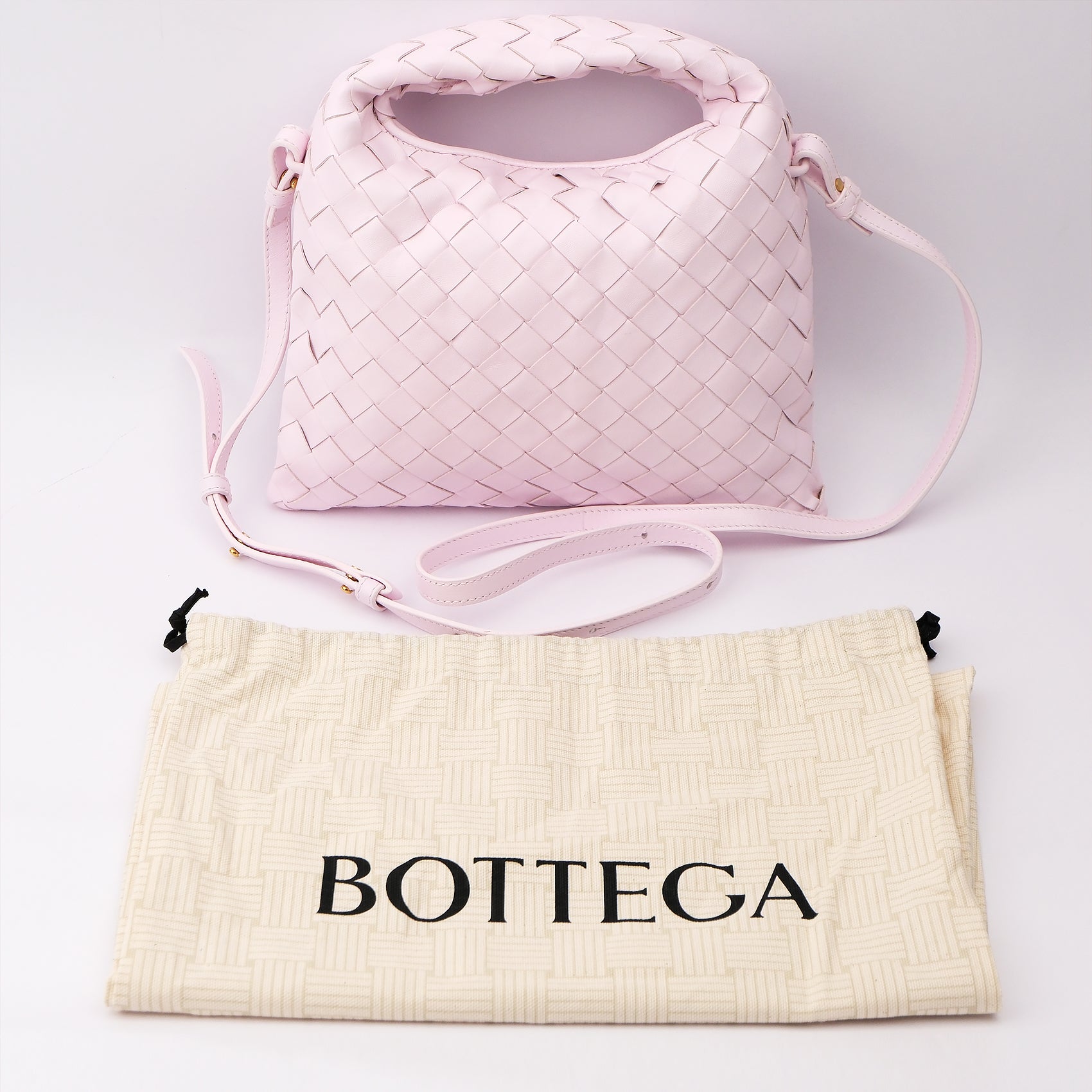 UNUSED ITEM | Bottega Veneta Mini Hop Intrecciato Leather 2-Way Shoulder Bag  Pink