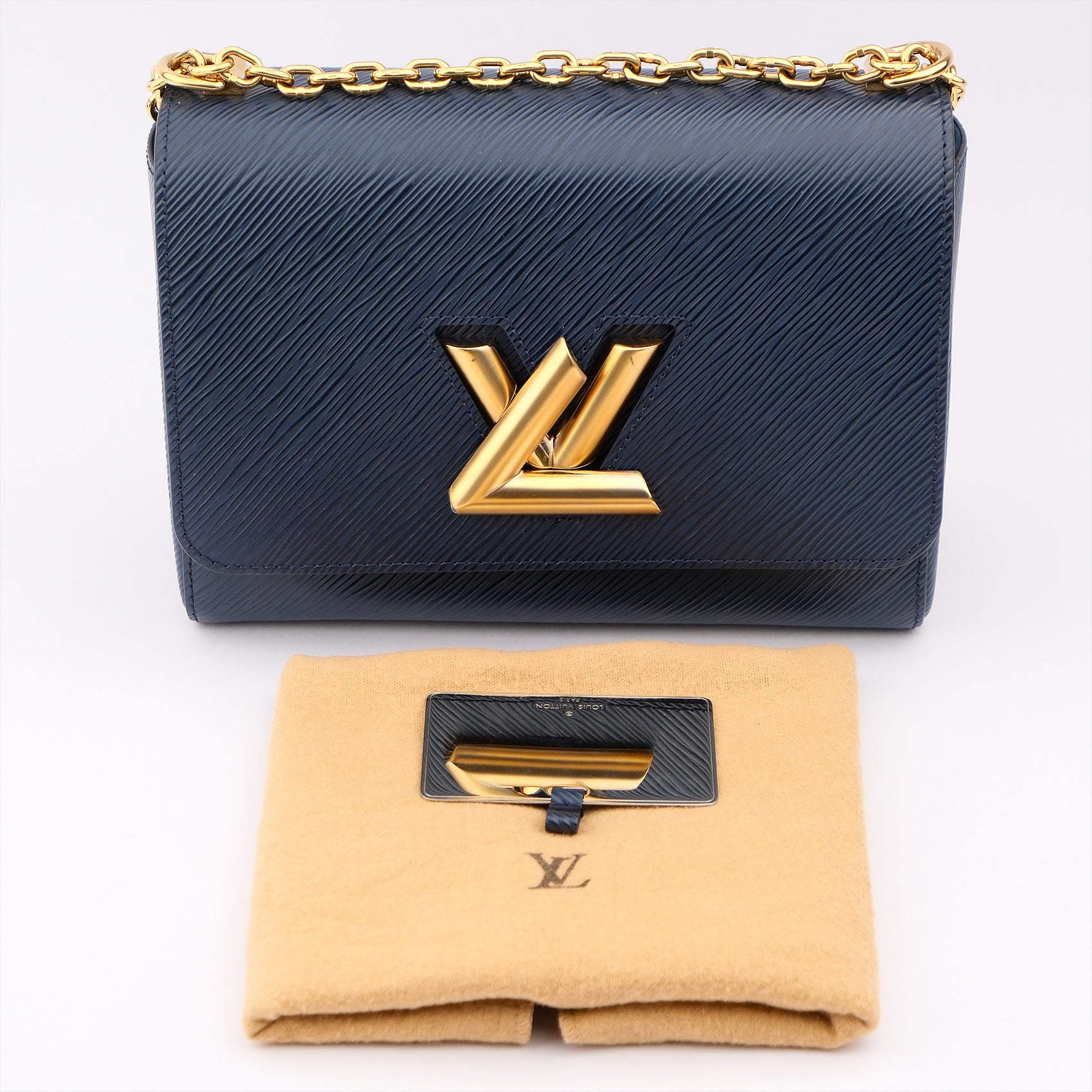 Louis Vuitton Twist MM Epi Leather Blue Shoulder Bag M53090