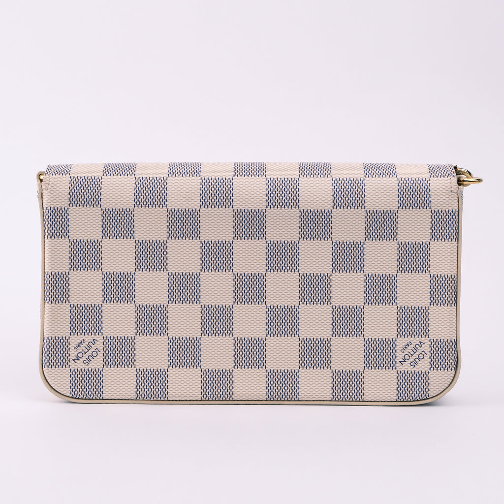 Louis Vuitton Pochette Felicie Damier Azur White Canvas Shoulder Bag - RFID Chip N40491