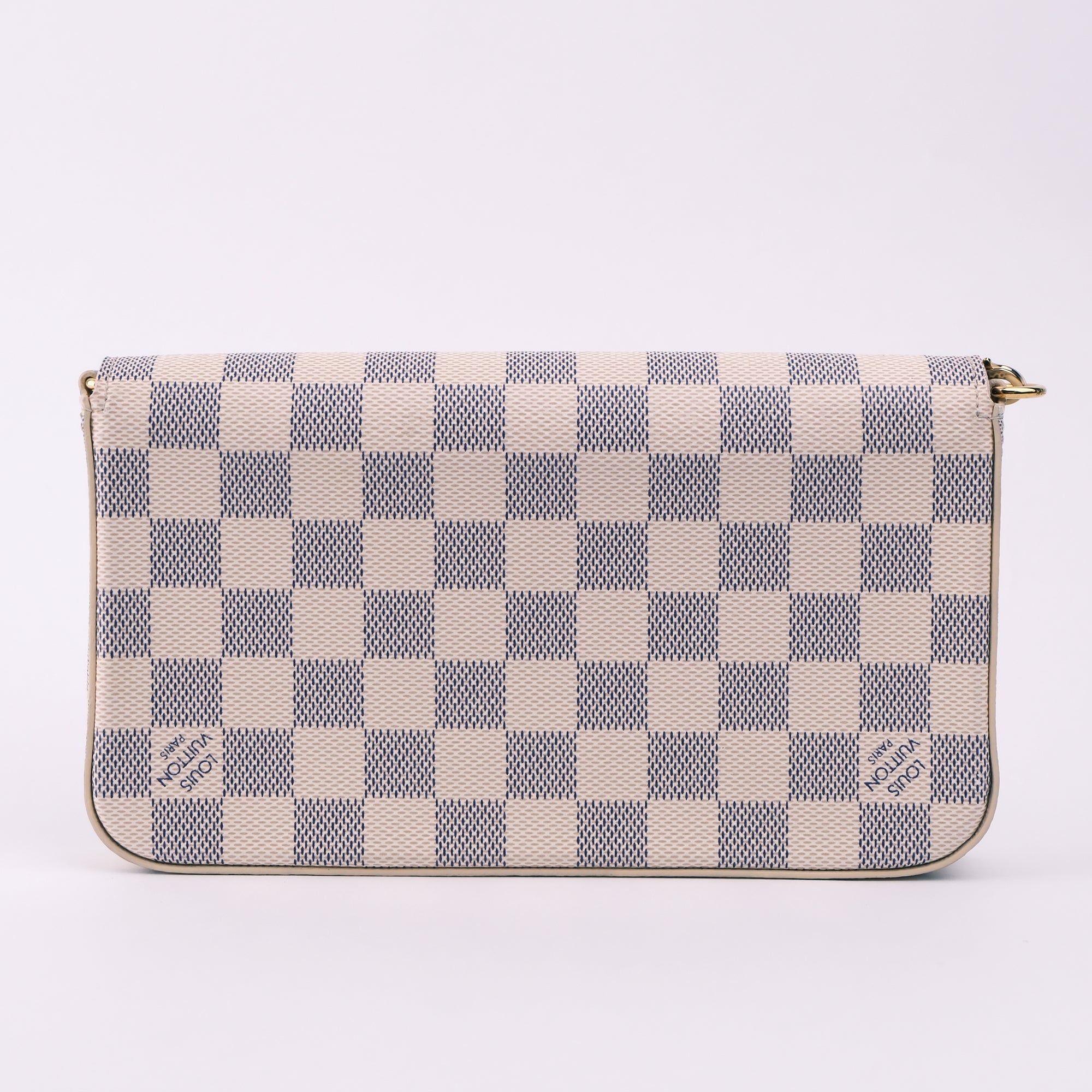 Louis Vuitton Pochette Felicie Damier Azur White Canvas Shoulder Bag - RFID Chip