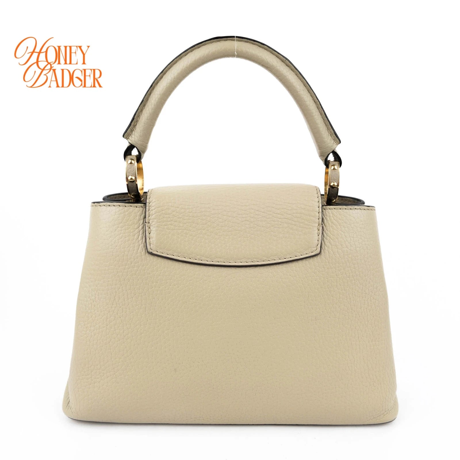 Louis Vuitton Capucines BB Taurillon Leather Galet Gray Gold Hardware Rank A