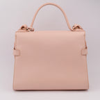 Delvaux Tempete MM Leather 2 Way Handbag Pink Mirror Included