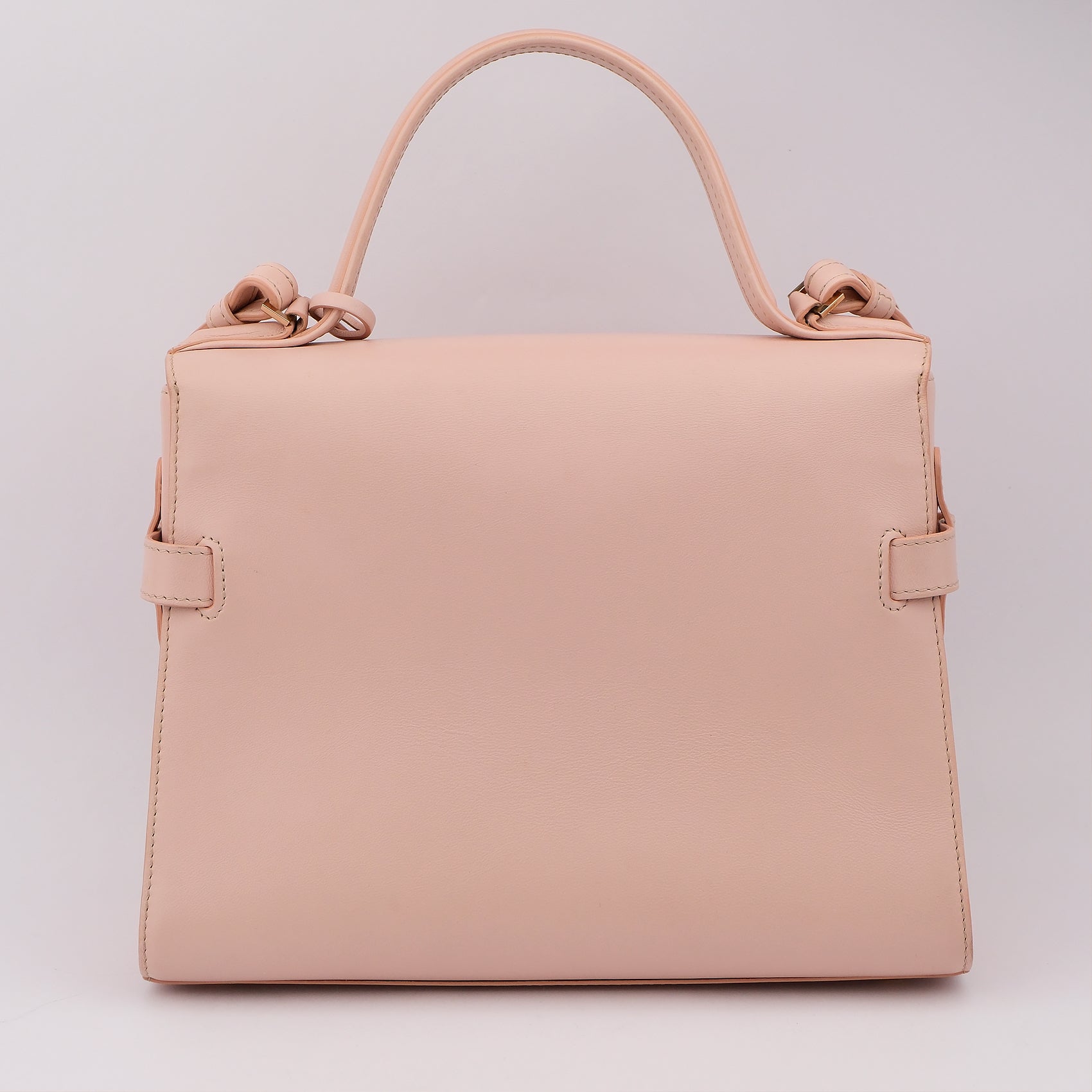 Delvaux Tempete MM Leather 2 Way Handbag Pink Mirror Included