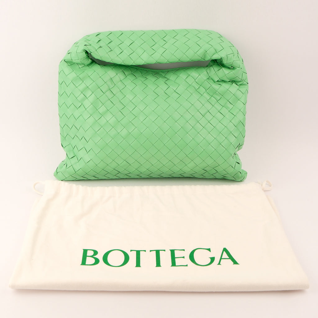 Bottega Veneta Intrecciato Hobo Shoulder Bag Nappa Leather Parakeet Green