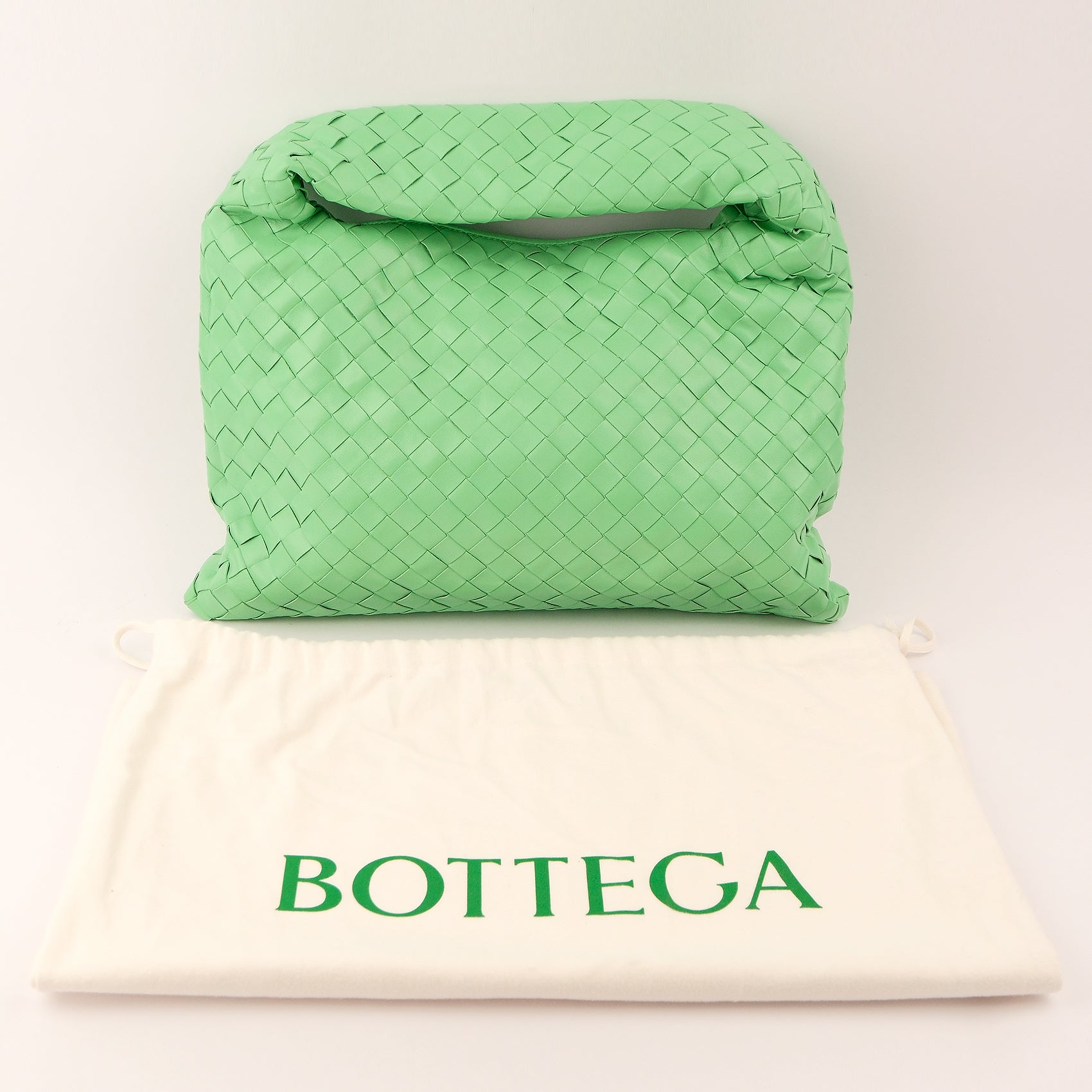 Bottega Veneta Intrecciato Hobo Shoulder Bag Nappa Leather Parakeet Green