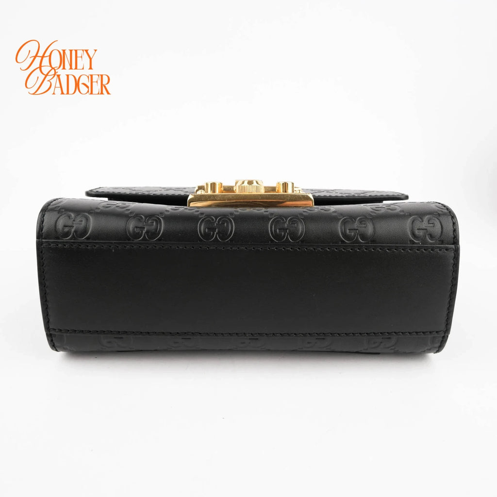 Gucci Padlock GG Signature Black Chain Bag Rank A