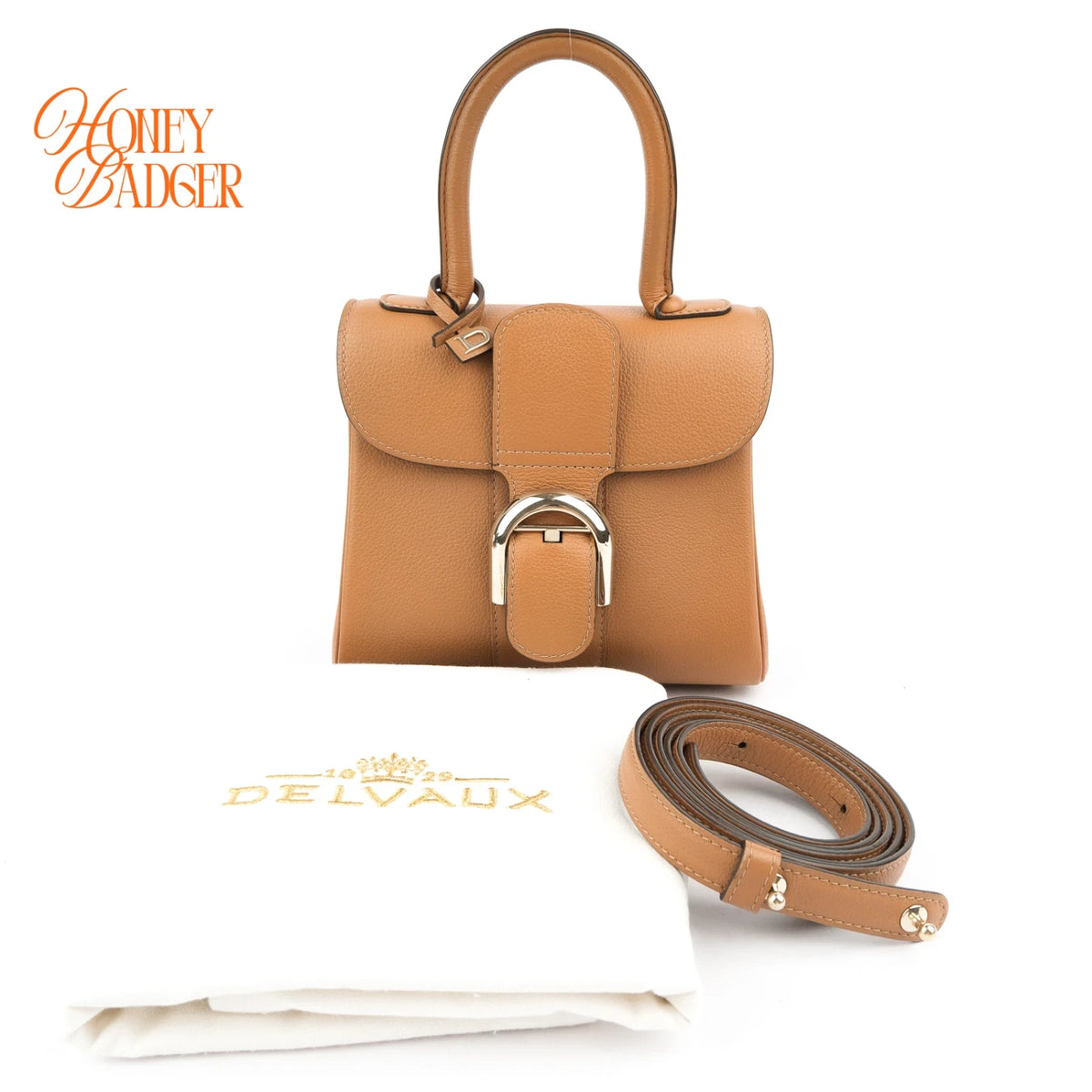 Delvaux Brillant Mini Rodéo Calf Tan Brown Palladium Hardware Rank AB