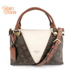 Louis Vuitton V Tote BB Monogram Brown 2Way Handbag K1740 Rank A