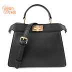 Fendi Peekaboo ISeeU Small Smooth Leather Black Gold Hardware Rank A