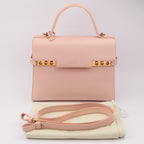 Delvaux Tempete MM Leather 2 Way Handbag Pink Mirror Included