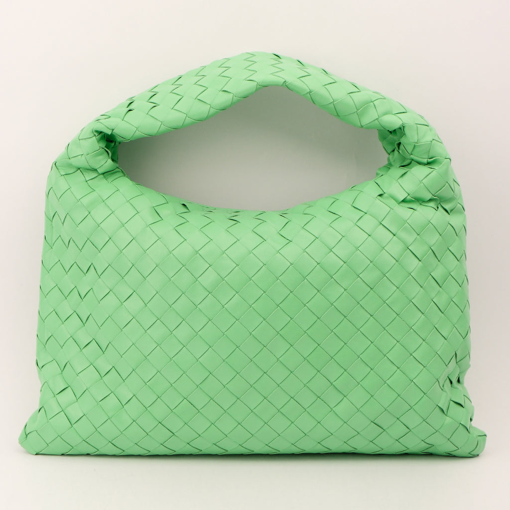 Bottega Veneta Intrecciato Hobo Shoulder Bag Nappa Leather Parakeet Green