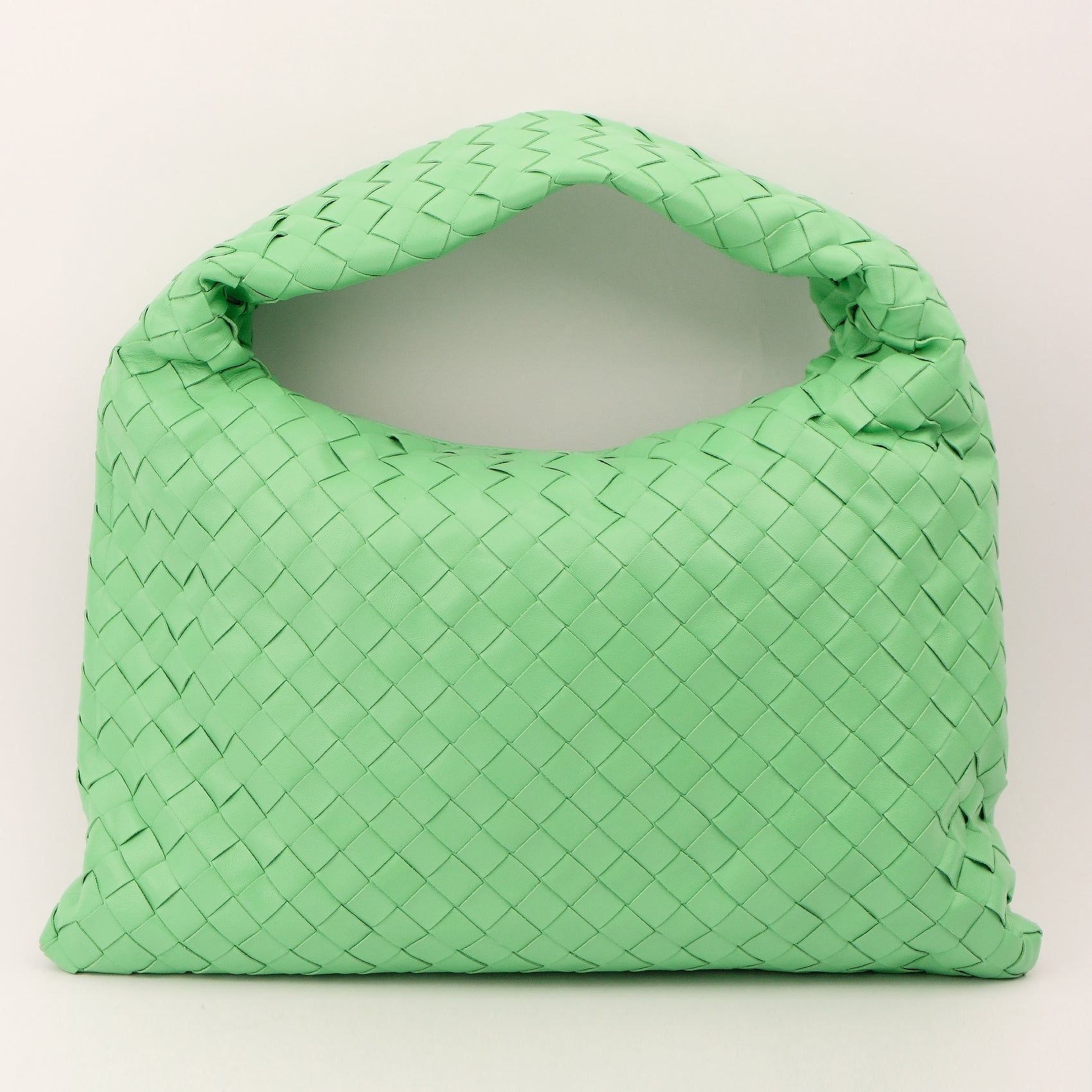 Bottega Veneta Intrecciato Hobo Shoulder Bag Nappa Leather Parakeet Green