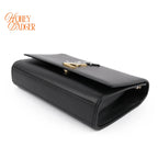 Saint Laurent Kate Small Bicolor Logo Chain Shoulder Bag Black Leather 469390