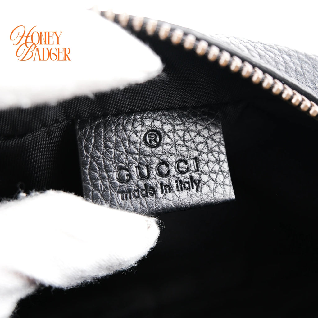 Gucci Soho Mini Disco Black Grained Leather Crossbody Camera Bag Rank A