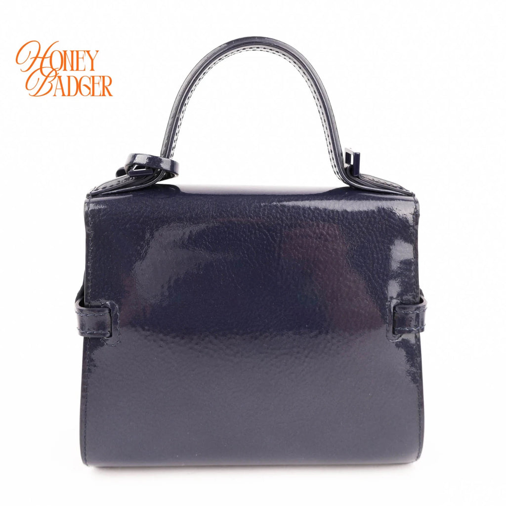 Delvaux Tempete Mini Blue Patent 2-Way Rank A
