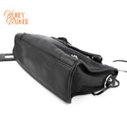 Balenciaga City Medium Leather Black Silver Hardware Rank A