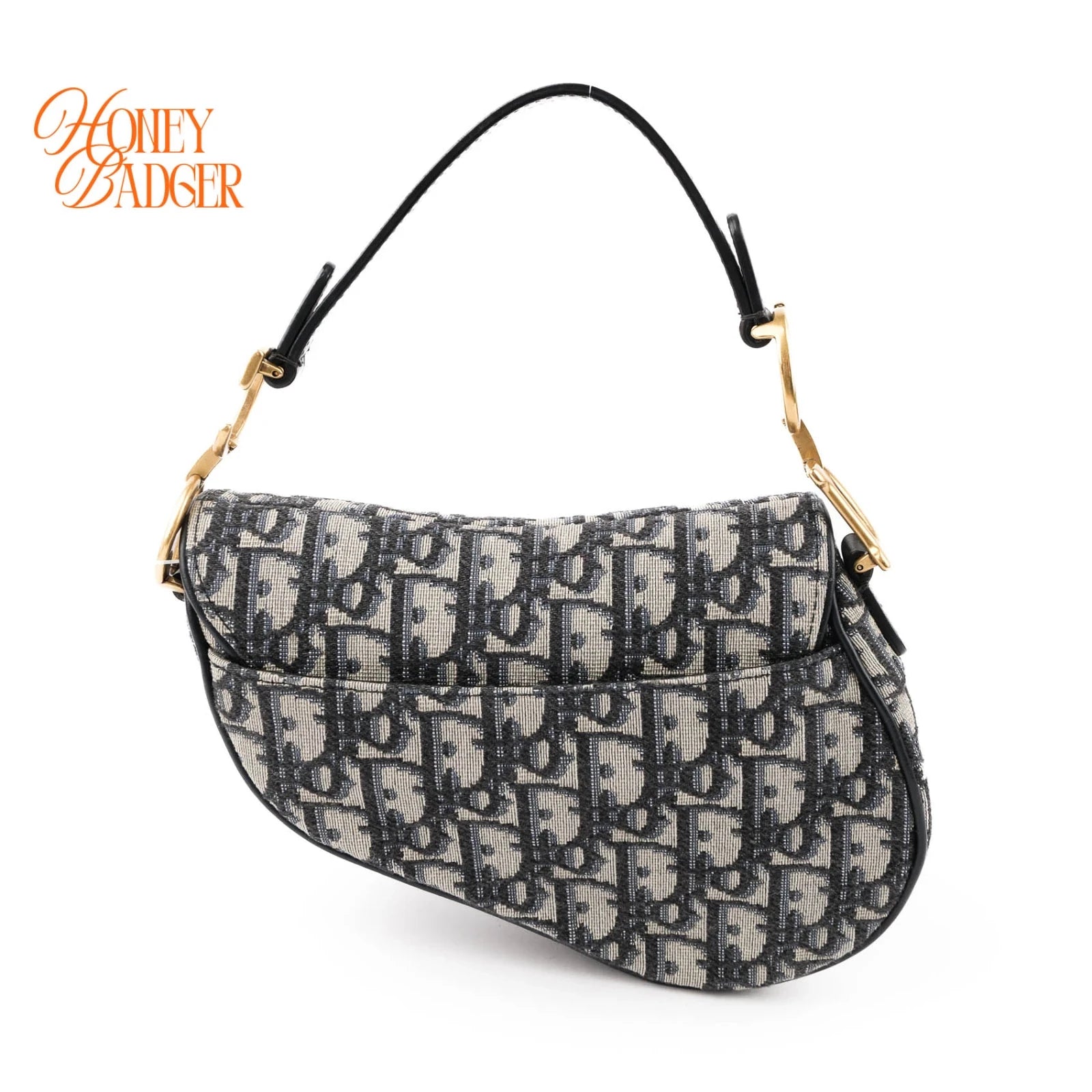 Dior Saddle Small Oblique Jacquard Blue Gold Hardware Rank A