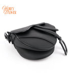 Dior Mini Saddle Bag Black Ultramatte Calfskin 2Way Handbag Shoulder Bag Rank A
