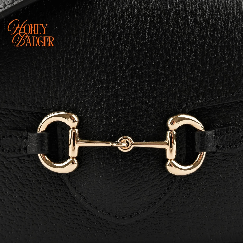 Gucci Horsebit 1955 Leather Shoulder Bag Black Rank S