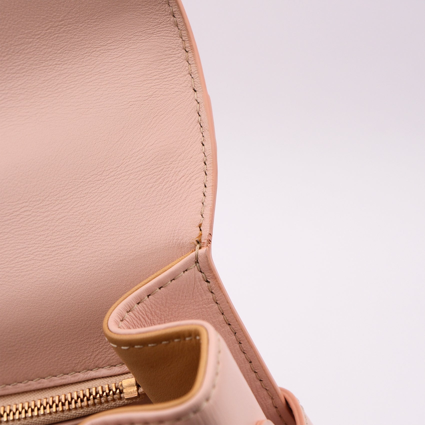 Delvaux Tempete MM Leather 2 Way Handbag Pink Mirror Included