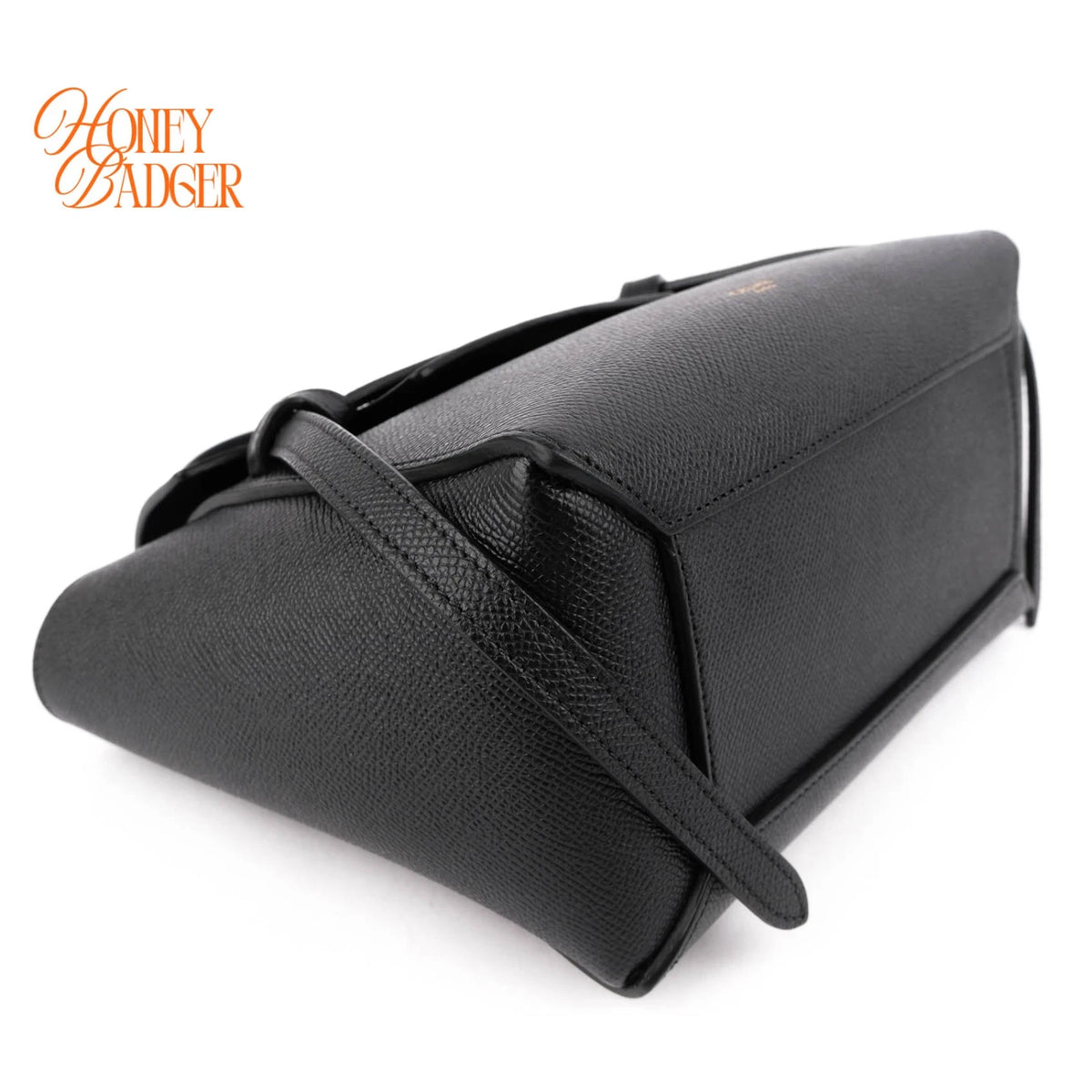 Celine Nano Belt Bag Grained Calfskin Black Gold Hardware Rank A