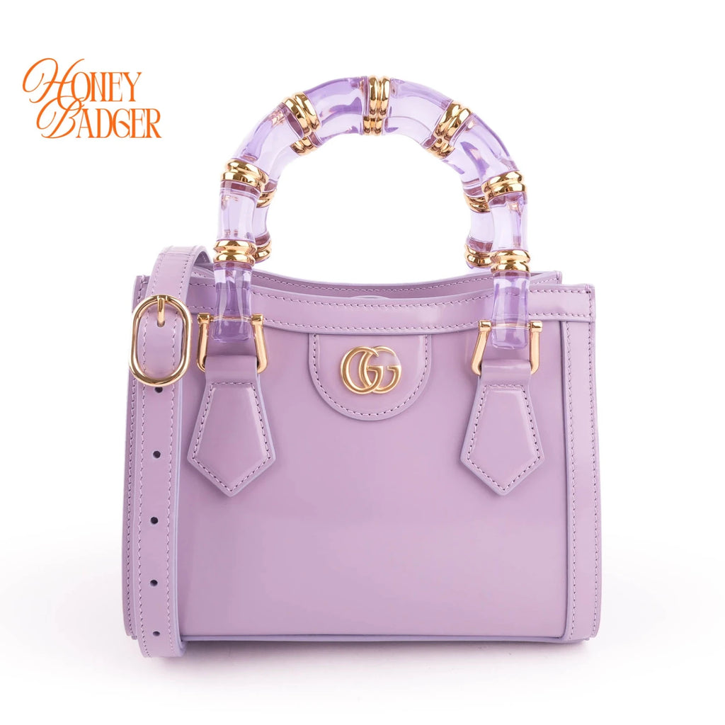 Gucci Diana Mini Purple Patent Bamboo Grade S