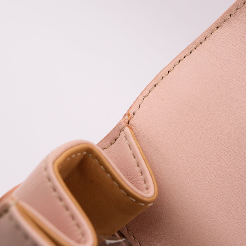 Delvaux Tempete MM Leather 2 Way Handbag Pink Mirror Included