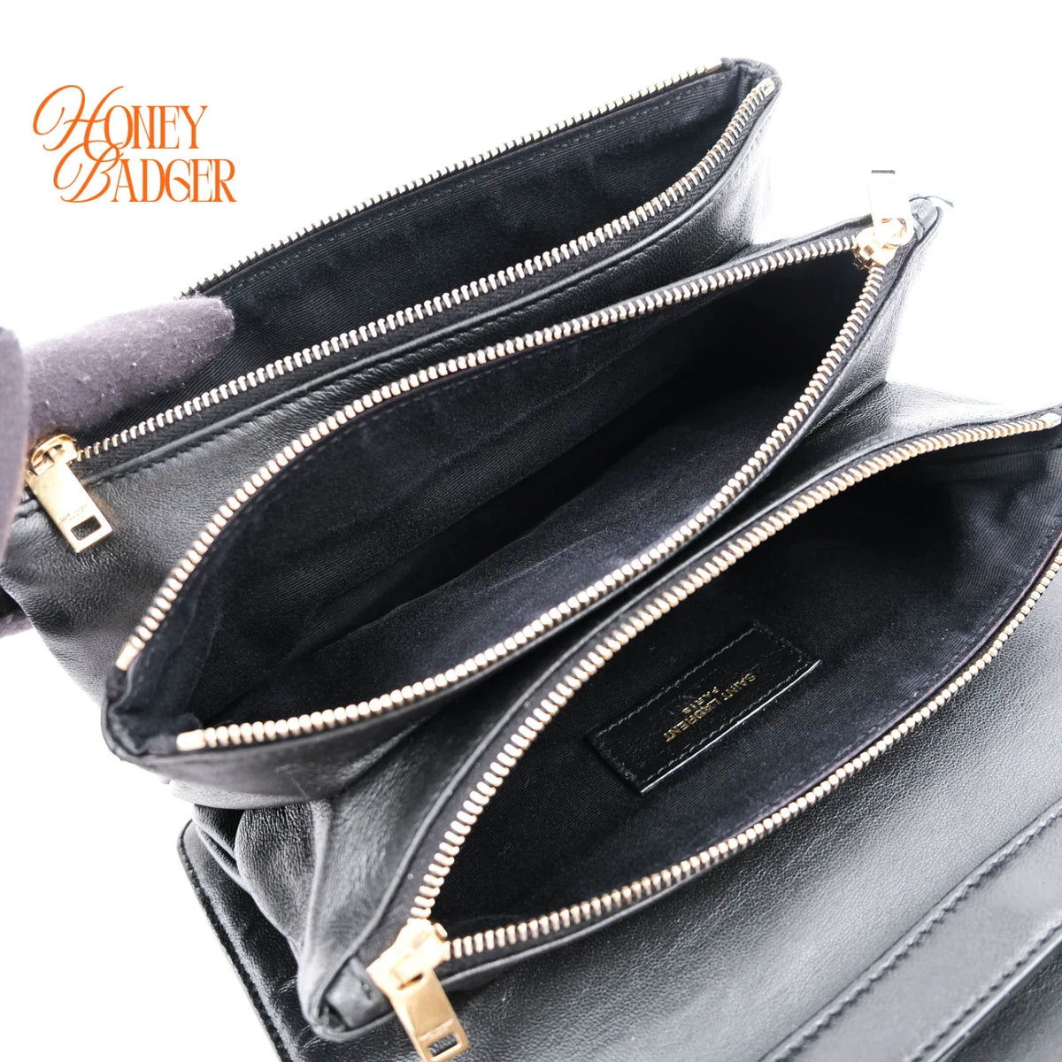 Saint Laurent Becky Matelassé Leather Shoulder Bag Black Gold Hardware Rank A