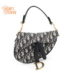 Dior Saddle Small Oblique Jacquard Blue Rank A
