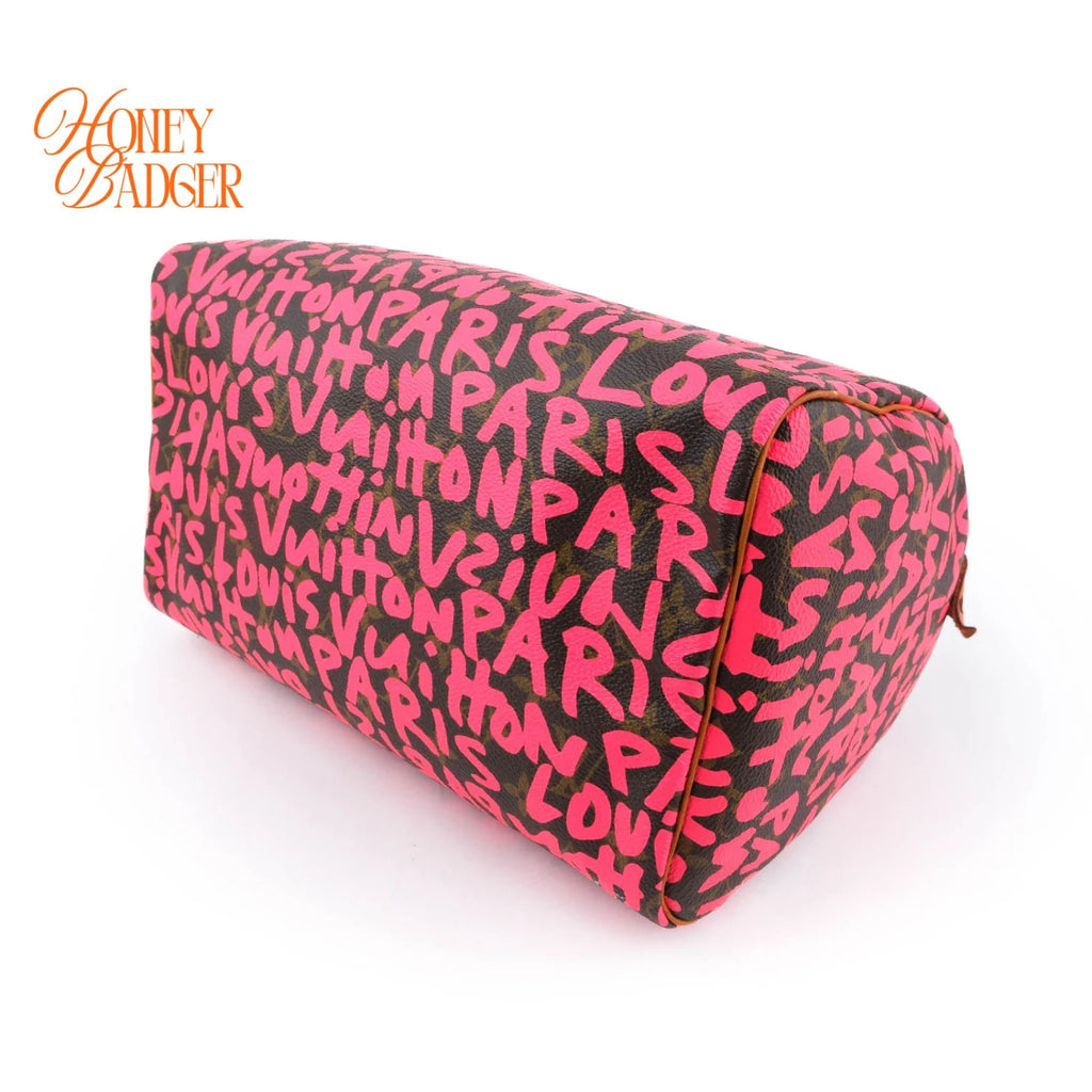 Louis Vuitton Speedy 30 Monogram Graffiti Canvas Pink Rank A