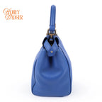 Fendi Peekaboo Iconic Mini Blue Leather 2WAY Shoulder Bag 8BN244