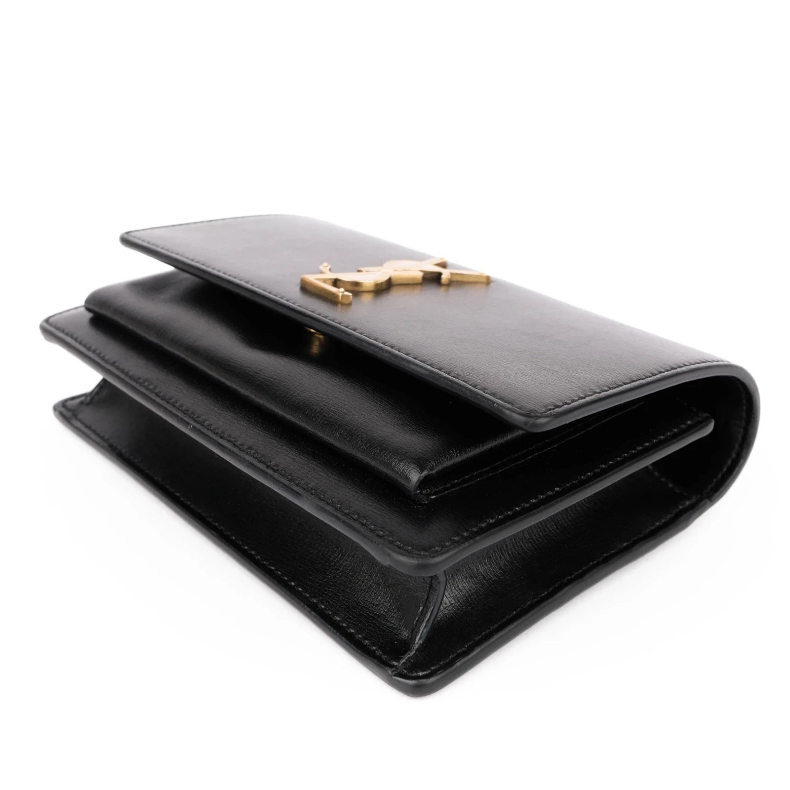 Saint Laurent Sunset Small Leather Black Gold Hardware Rank A