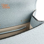 Valextra Iside Mini Grained Calfskin Blue Grey Light Gold Hardware Rank A