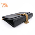Saint Laurent Kate Tassel Medium Smooth Calfskin Black Gold Hardware Rank AB